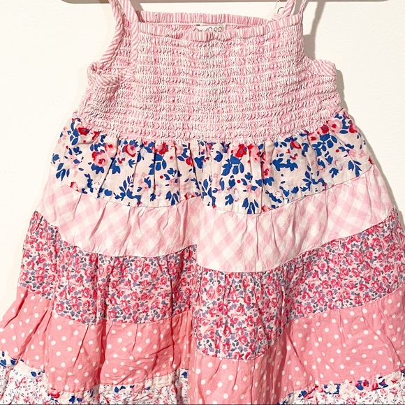 Childrens Place Toddler Size 4T Girl Pink Patchwork Sleeveless Flare Dress - Picture 2 of 4